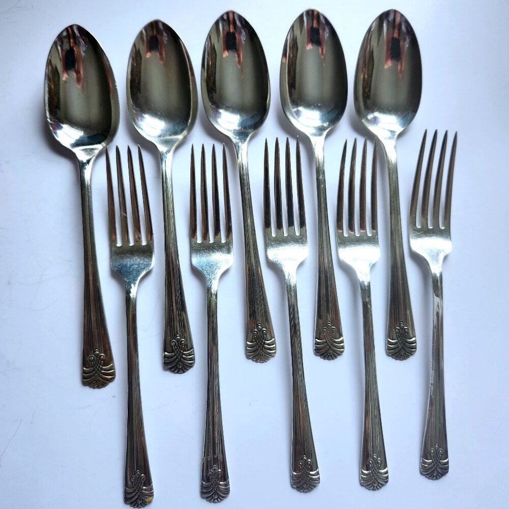 Vogue Silverplate 1938 Flatware Dinner Fork Tablespoon 10 Piece